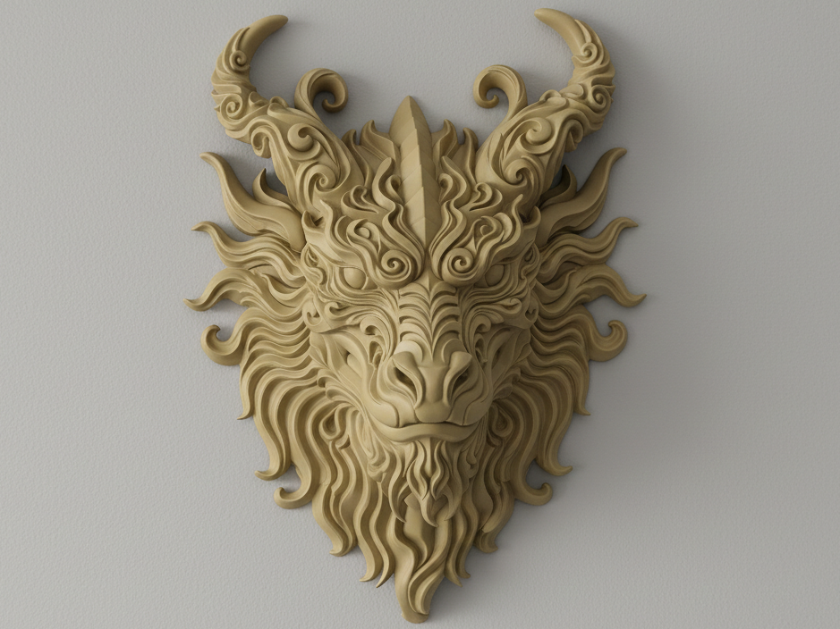 Dragon 3D printed wall art by Mythical Makers 3D