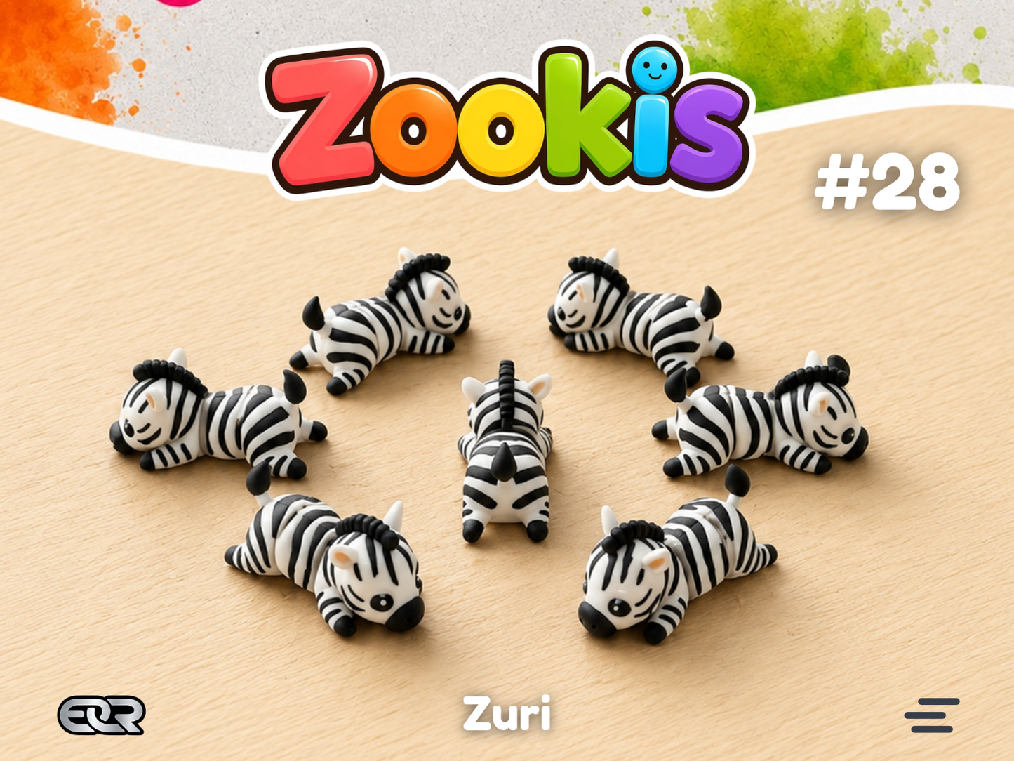 Zuri the Zebra — Zookis Mini — 3D printed by Mythical Makers 3D