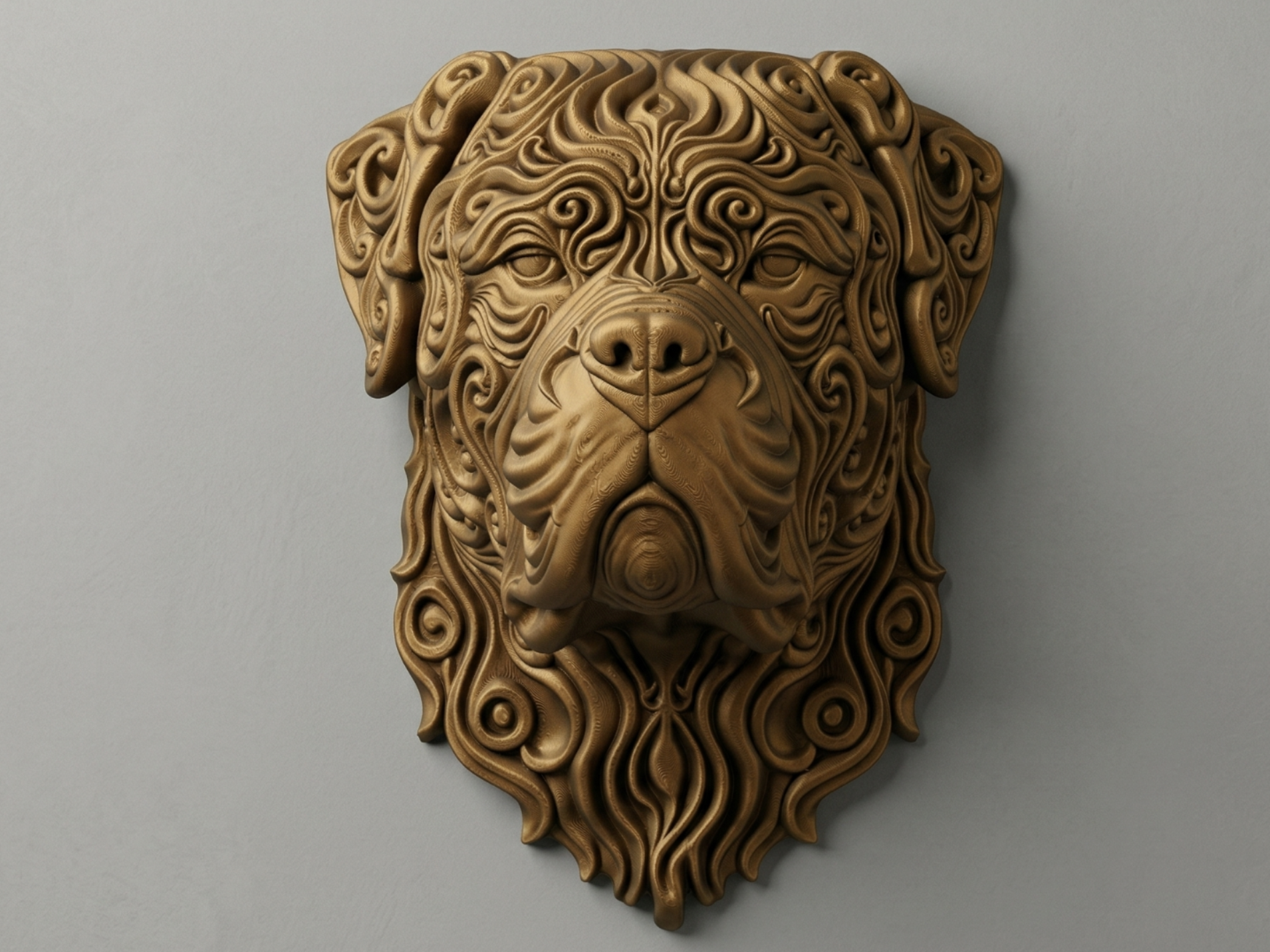 Bullmastiff 3D printed wall art by Mythical Makers 3D