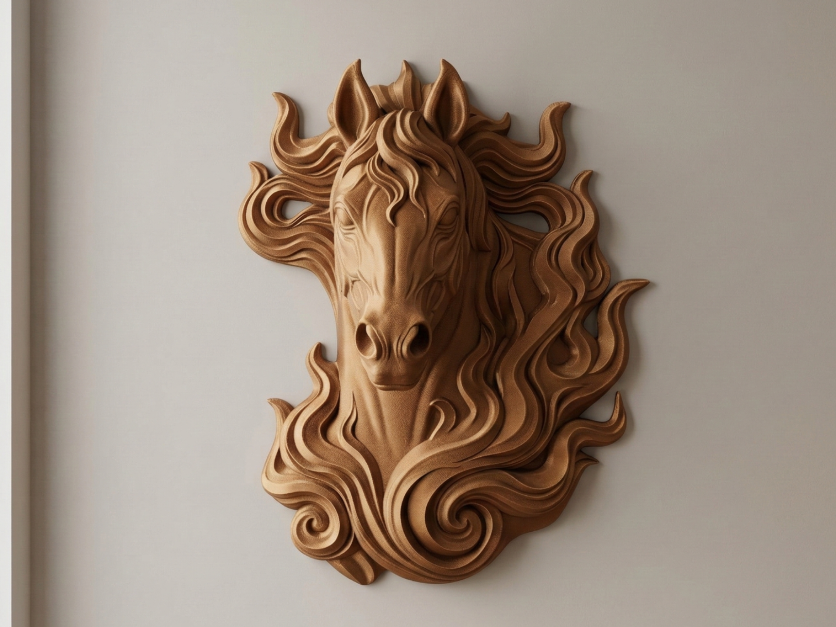 Wild Fire Horse 3D printed wall art by Mythical Makers 3D