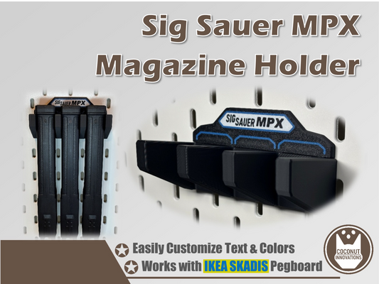 Magazine Holder - SIG SAUER MPX - fits IKEA SKADIS - 3D printed by Mythical Makers 3D