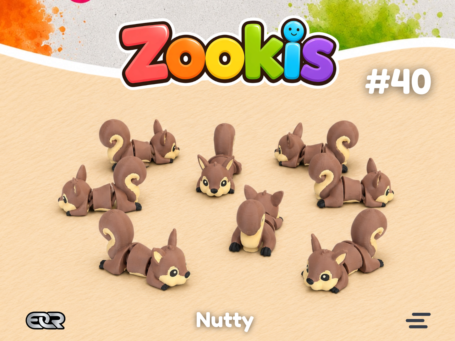 Nutty the Squirrel — Zookis Mini — 3D printed by Mythical Makers 3D
