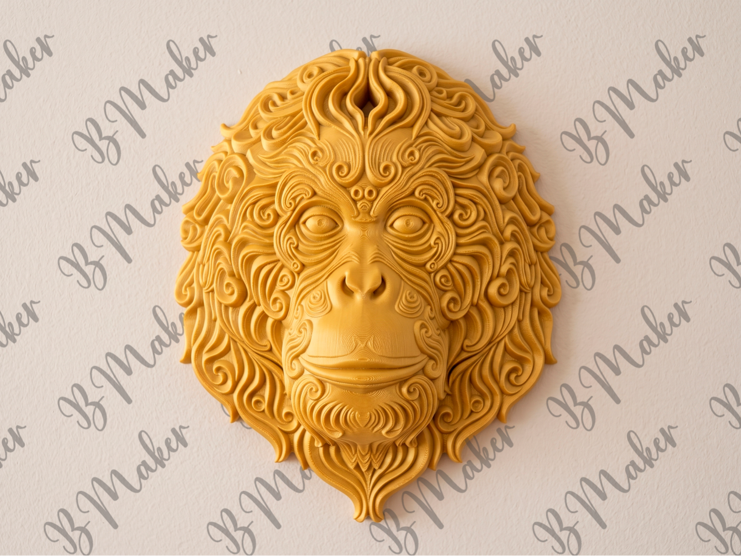 Orangutan 3D printed wall art by Mythical Makers 3D