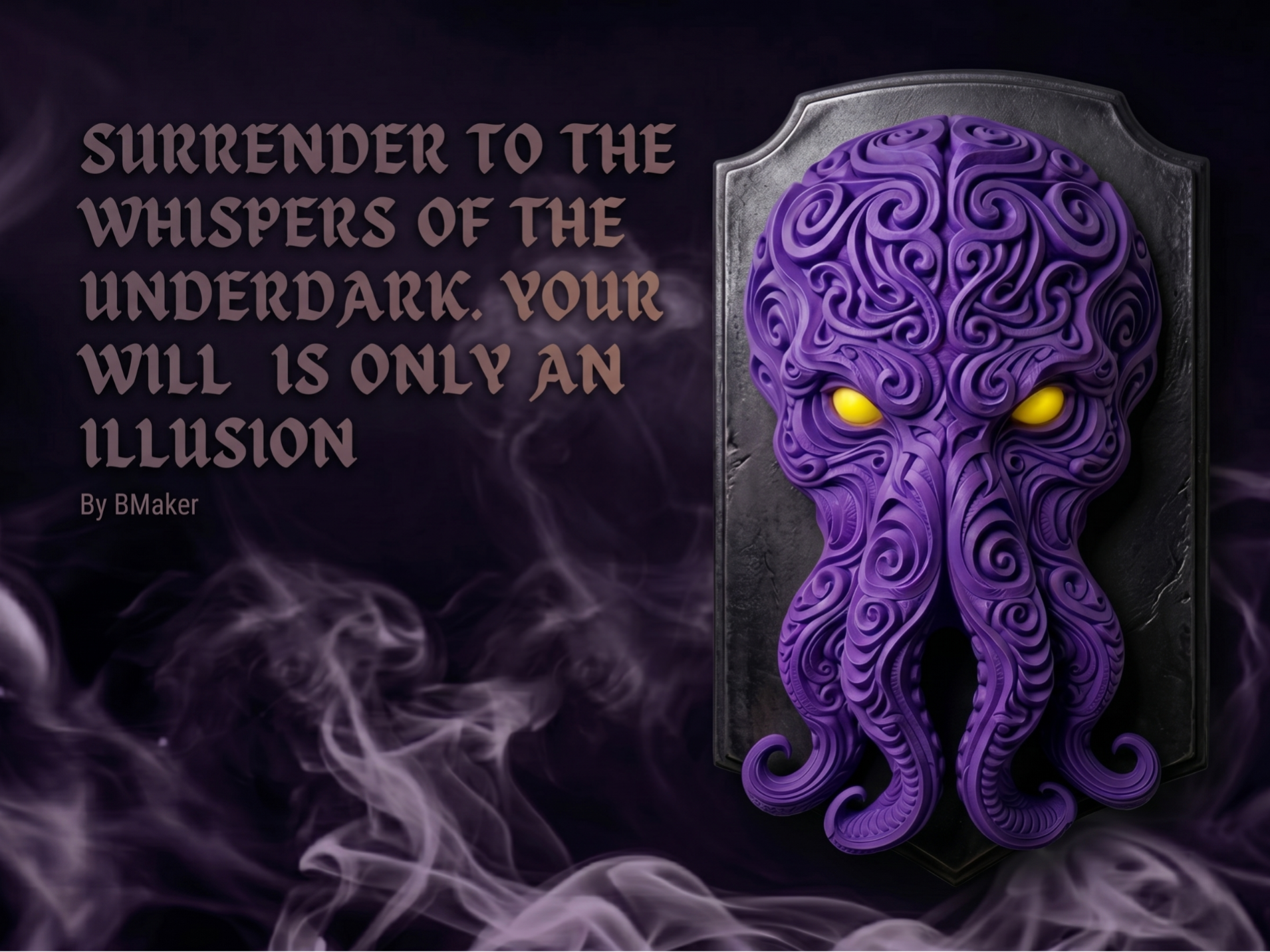 The Tentacled Overlord 3D printed wall art by Mythical Makers 3D