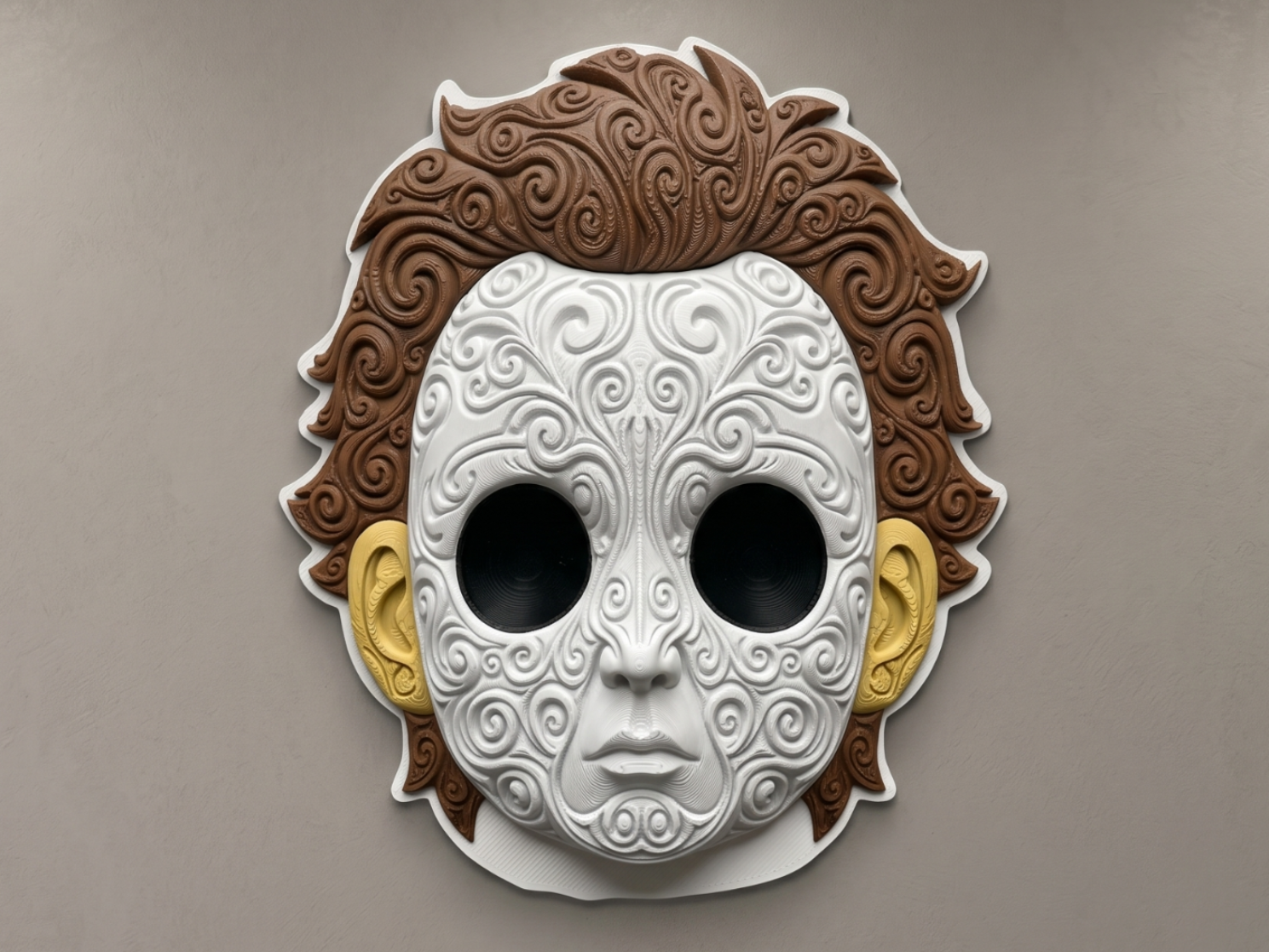 The Masked Shape 3D printed wall art by Mythical Makers 3D