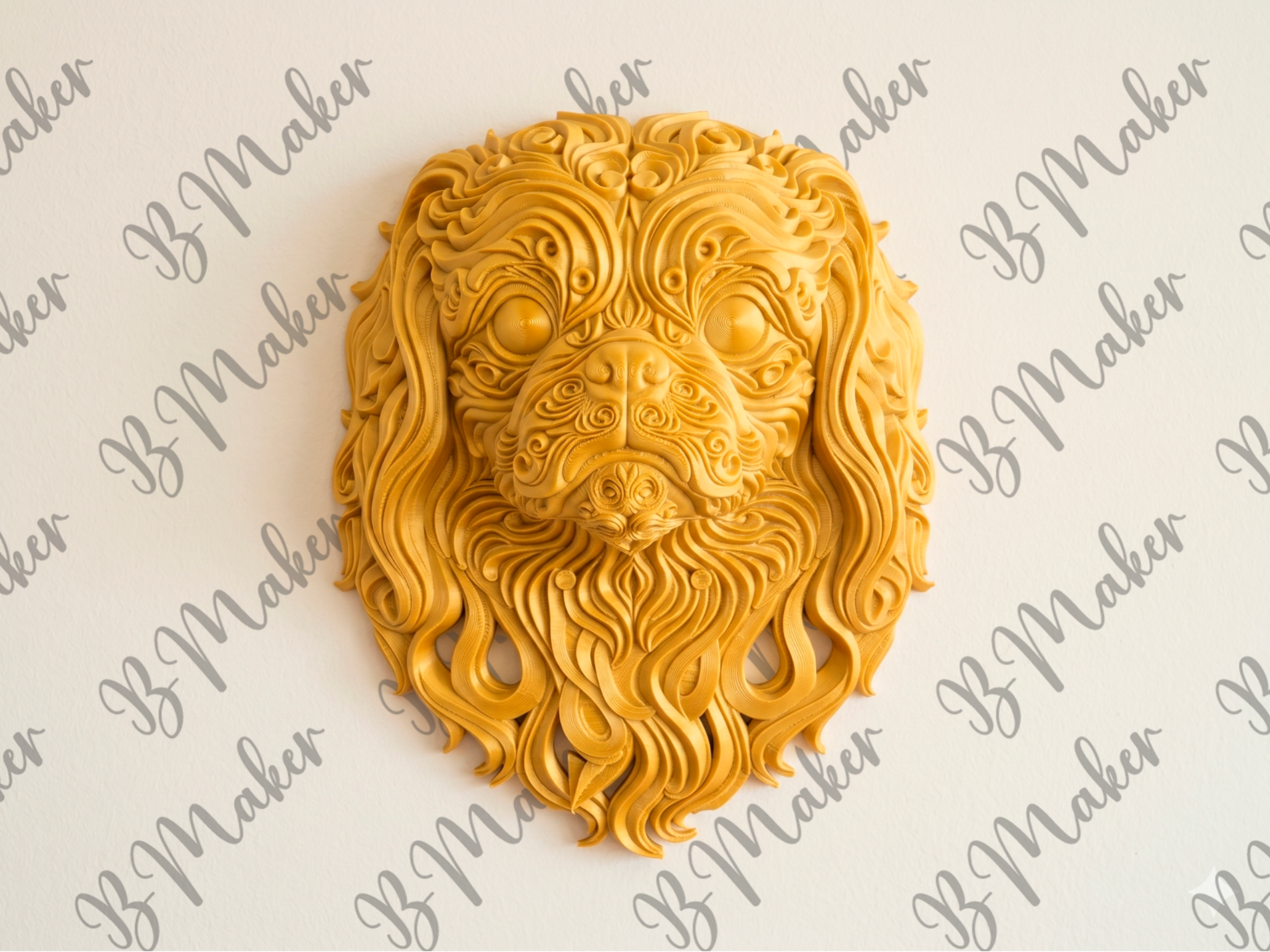 Pekingese 3D printed wall art by Mythical Makers 3D