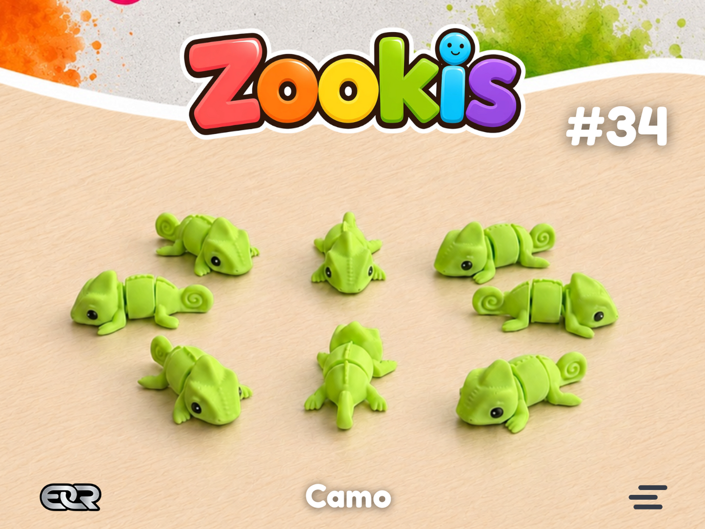 Camo the Chameleon — Zookis Mini — 3D printed by Mythical Makers 3D