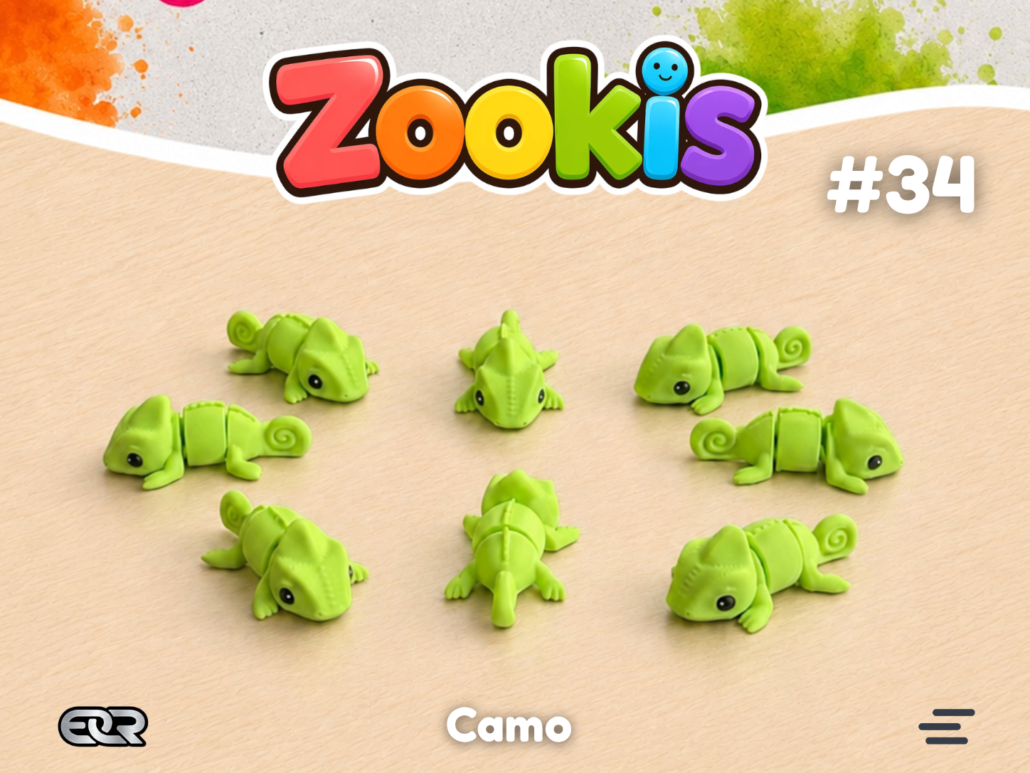 Camo the Chameleon — Zookis Mini — 3D printed by Mythical Makers 3D