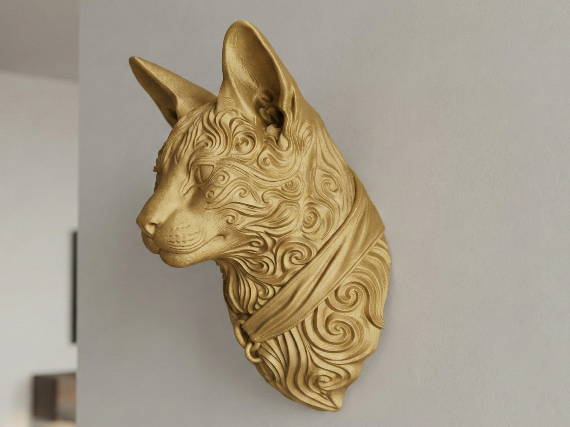 Cat Art 3D printed wall art by Mythical Makers 3D