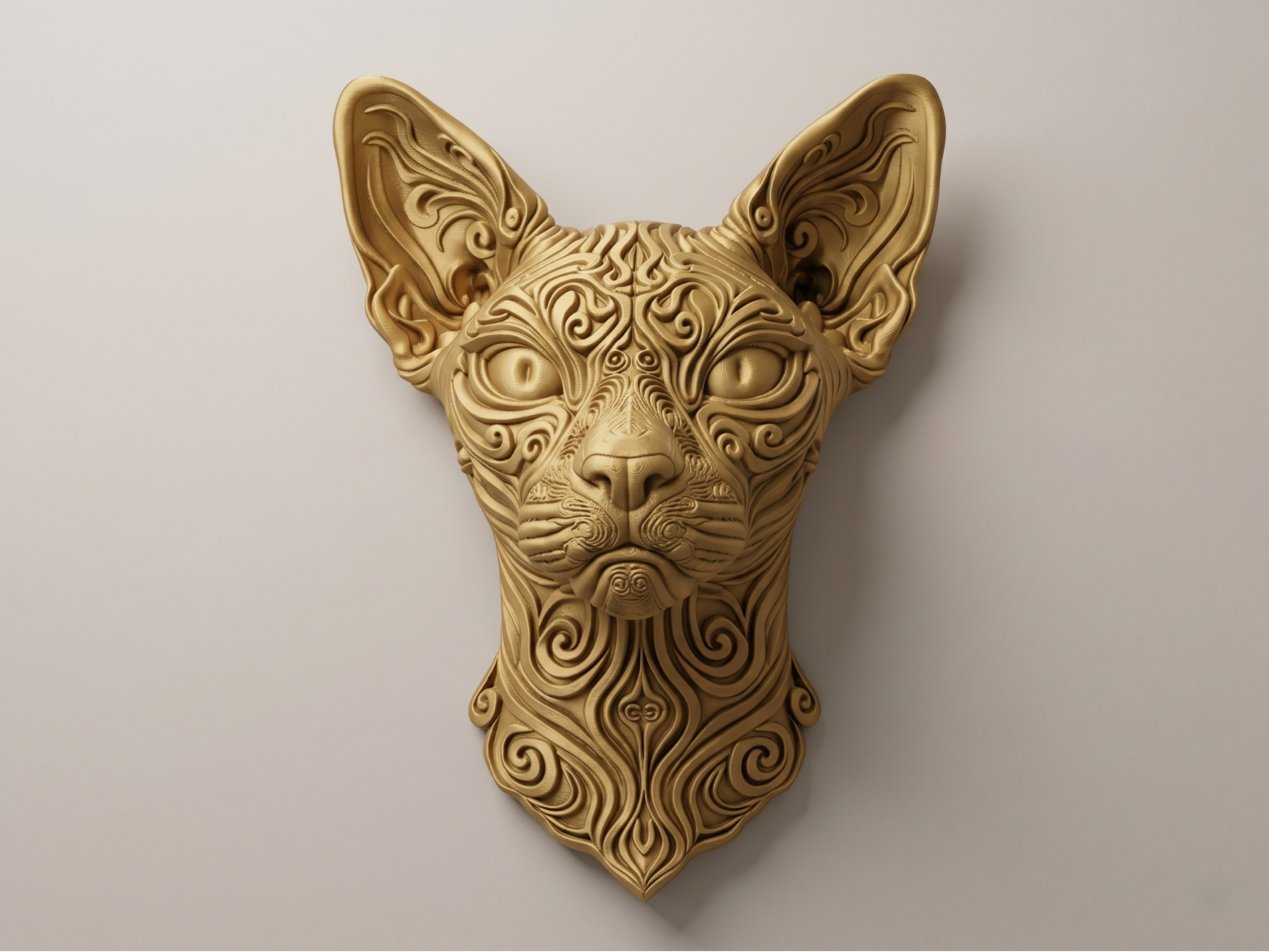 Sphynx Cat 3D printed wall art by Mythical Makers 3D