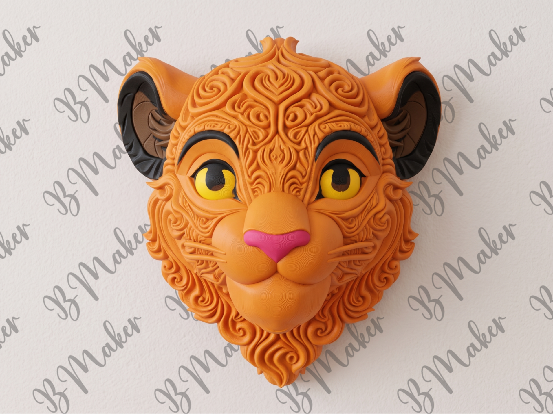 The Little King: Lion 3D printed wall art by Mythical Makers 3D
