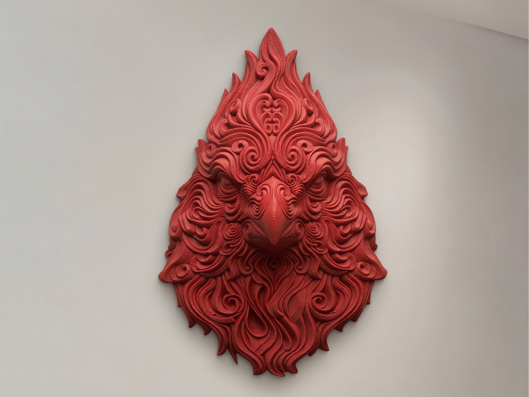 Red Cardinal Bird 3D printed wall art by Mythical Makers 3D