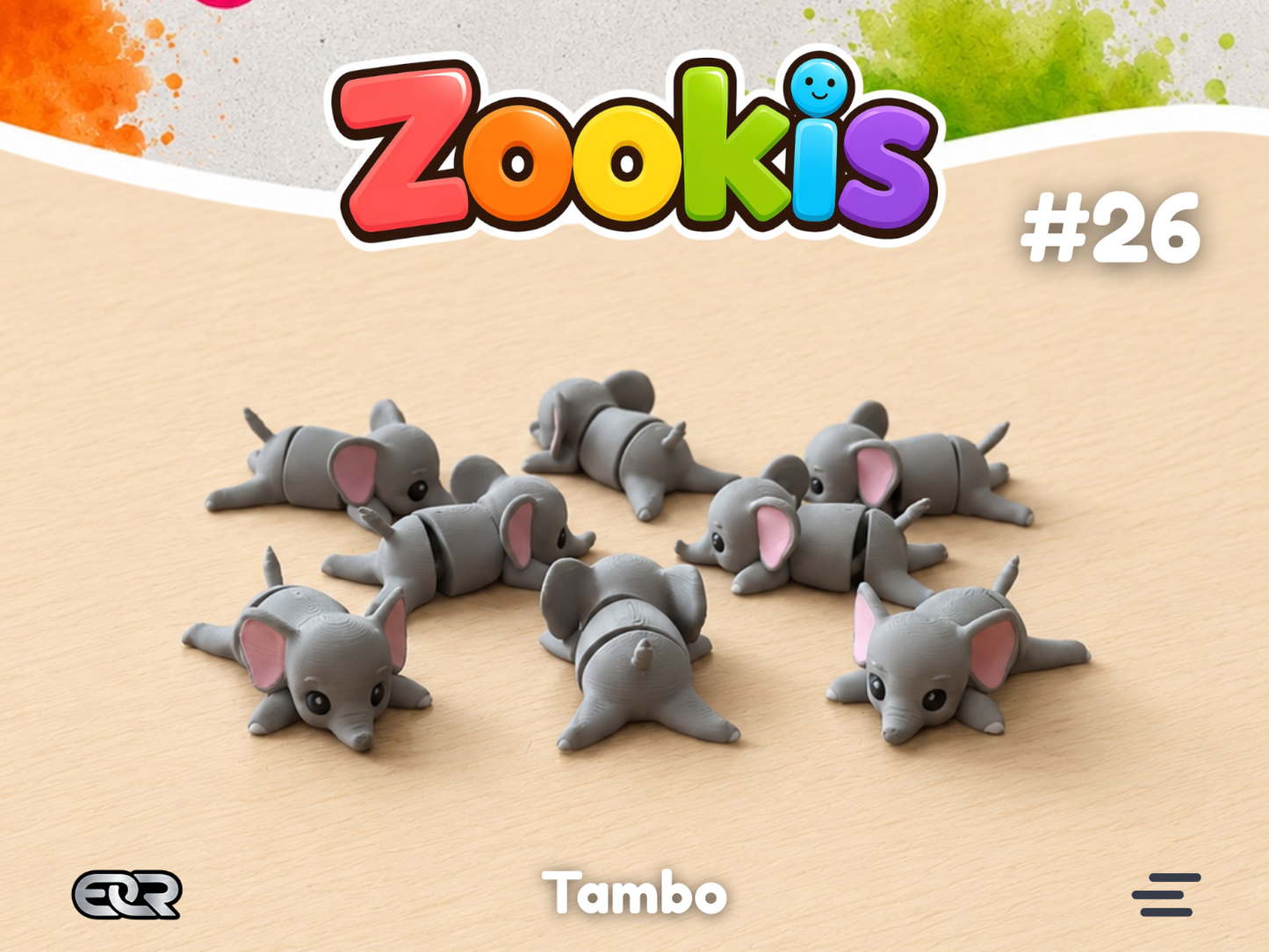 Tambo the Elephant — Zookis Mini — 3D printed by Mythical Makers 3D
