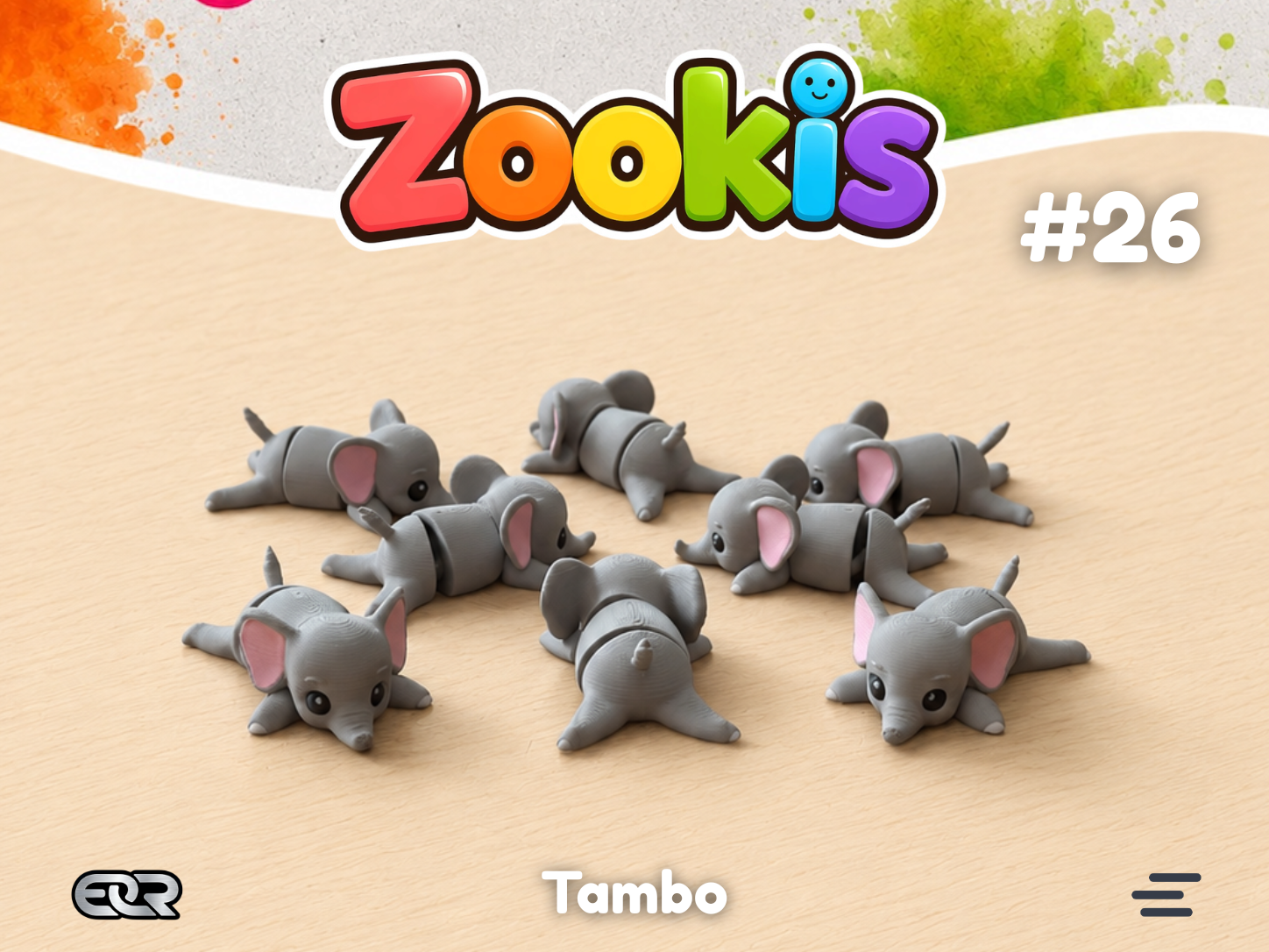 Tambo the Elephant — Zookis Mini — 3D printed by Mythical Makers 3D