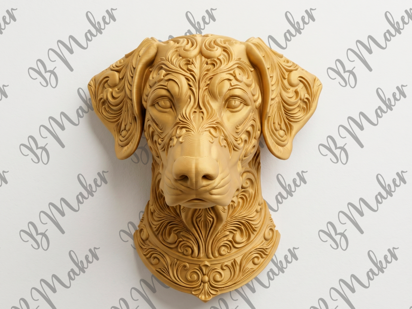 Doberman long ears 3D printed wall art by Mythical Makers 3D