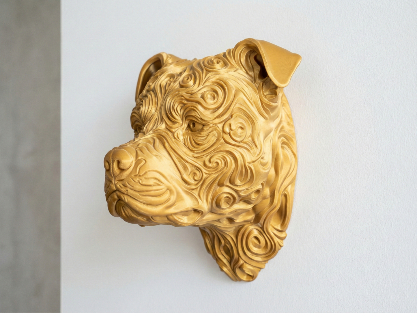 Staffordshire Bull Terrier 3D printed wall art by Mythical Makers 3D