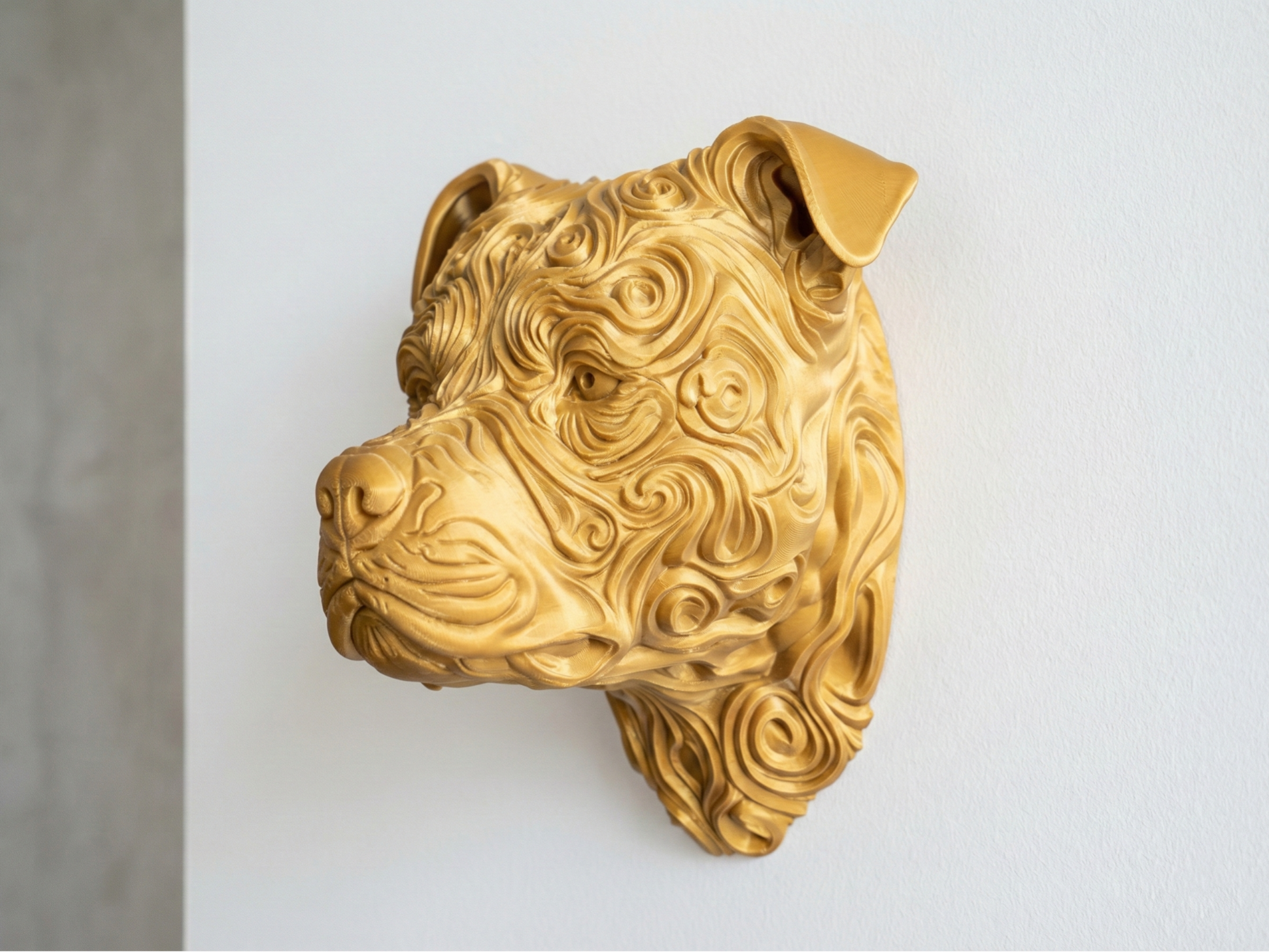 Staffordshire Bull Terrier 3D printed wall art by Mythical Makers 3D