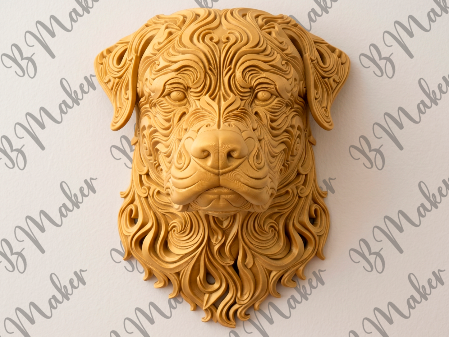 Rottweiler 3D printed wall art by Mythical Makers 3D
