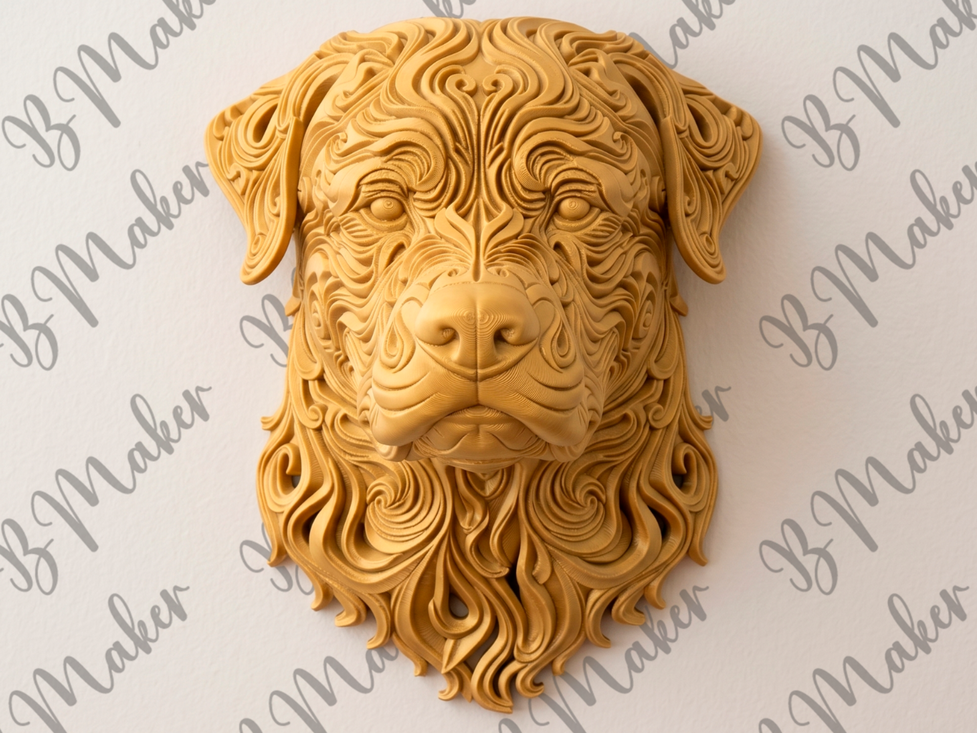 Rottweiler 3D printed wall art by Mythical Makers 3D