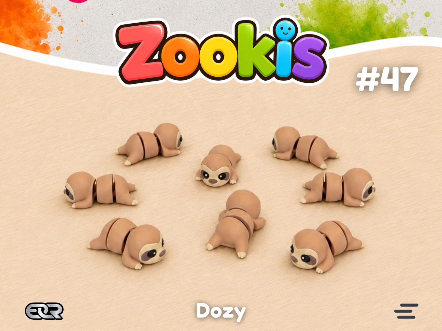 Dozy the Sloth — Zookis Mini — 3D printed by Mythical Makers 3D