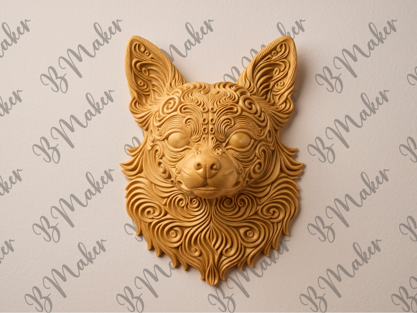 Chihuahua 3D printed wall art by Mythical Makers 3D