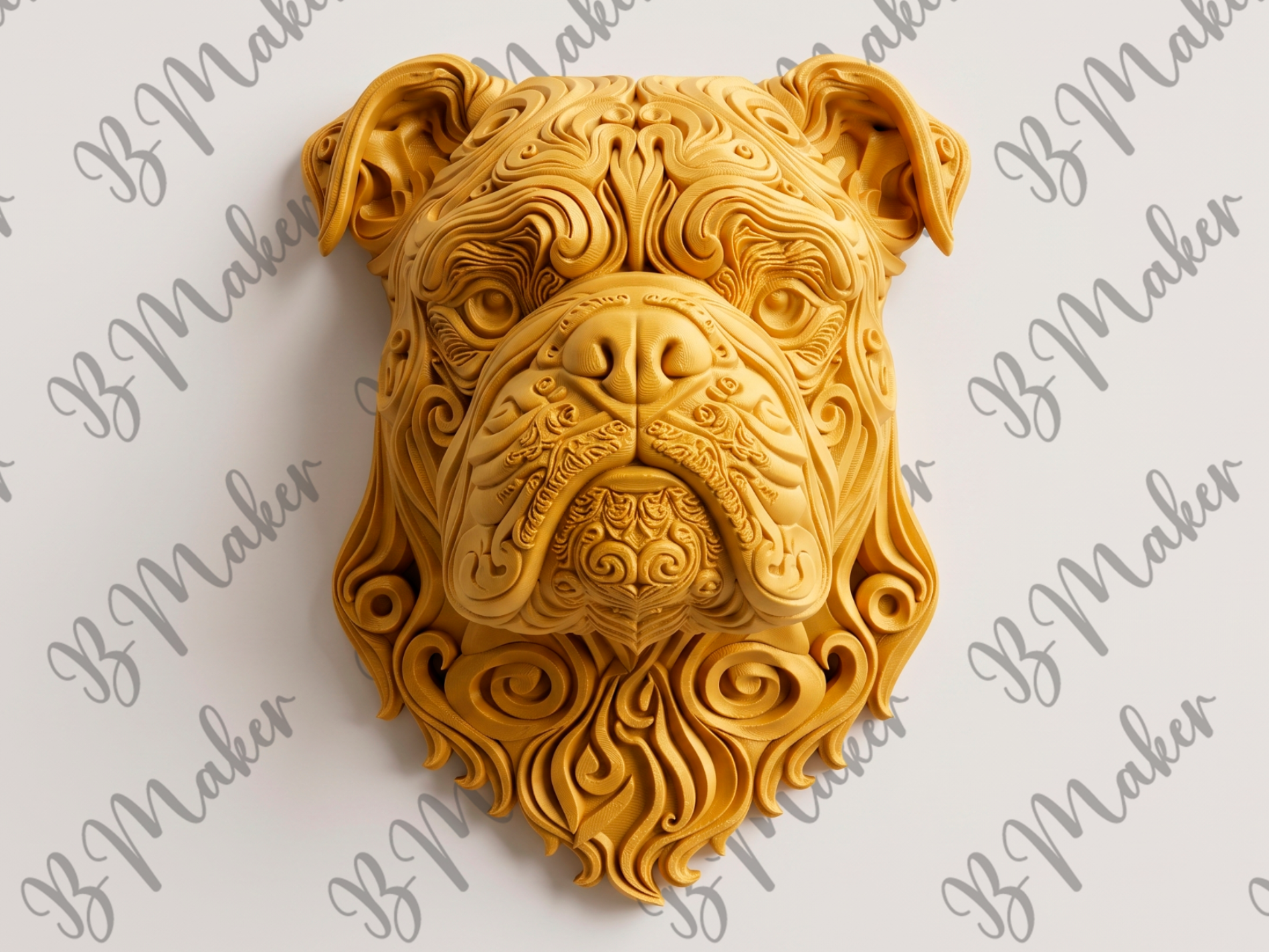 English Bulldog 3D printed wall art by Mythical Makers 3D