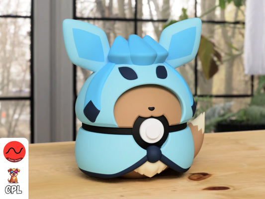 Themed Monster Ball - Eevee Glaceon Poncho Inspired