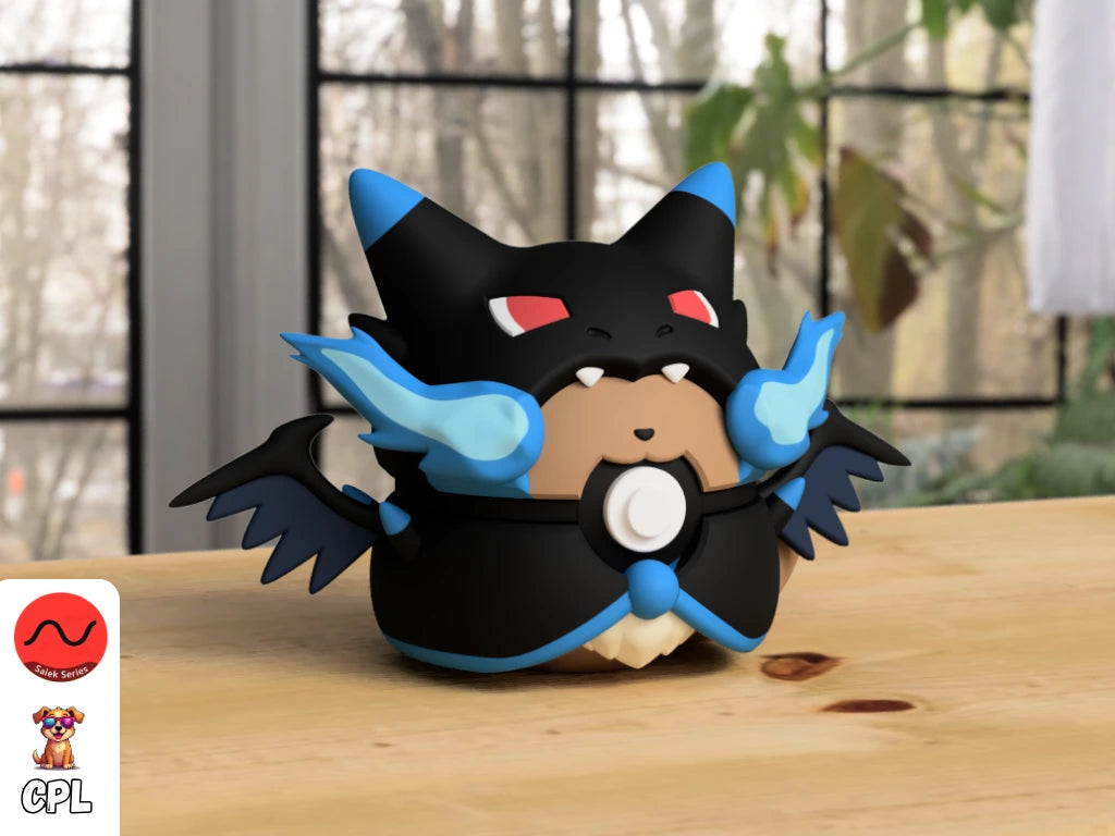 Themed Monster Ball - Eevee Mega Charizard X Poncho Inspired