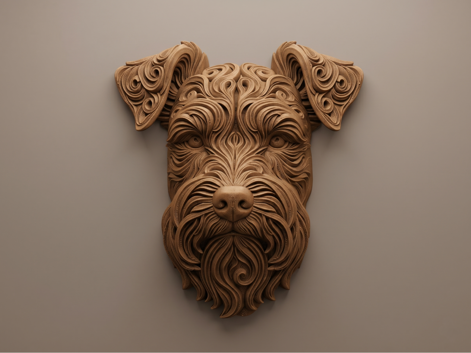 Miniature Schnauzer 3D printed wall art by Mythical Makers 3D