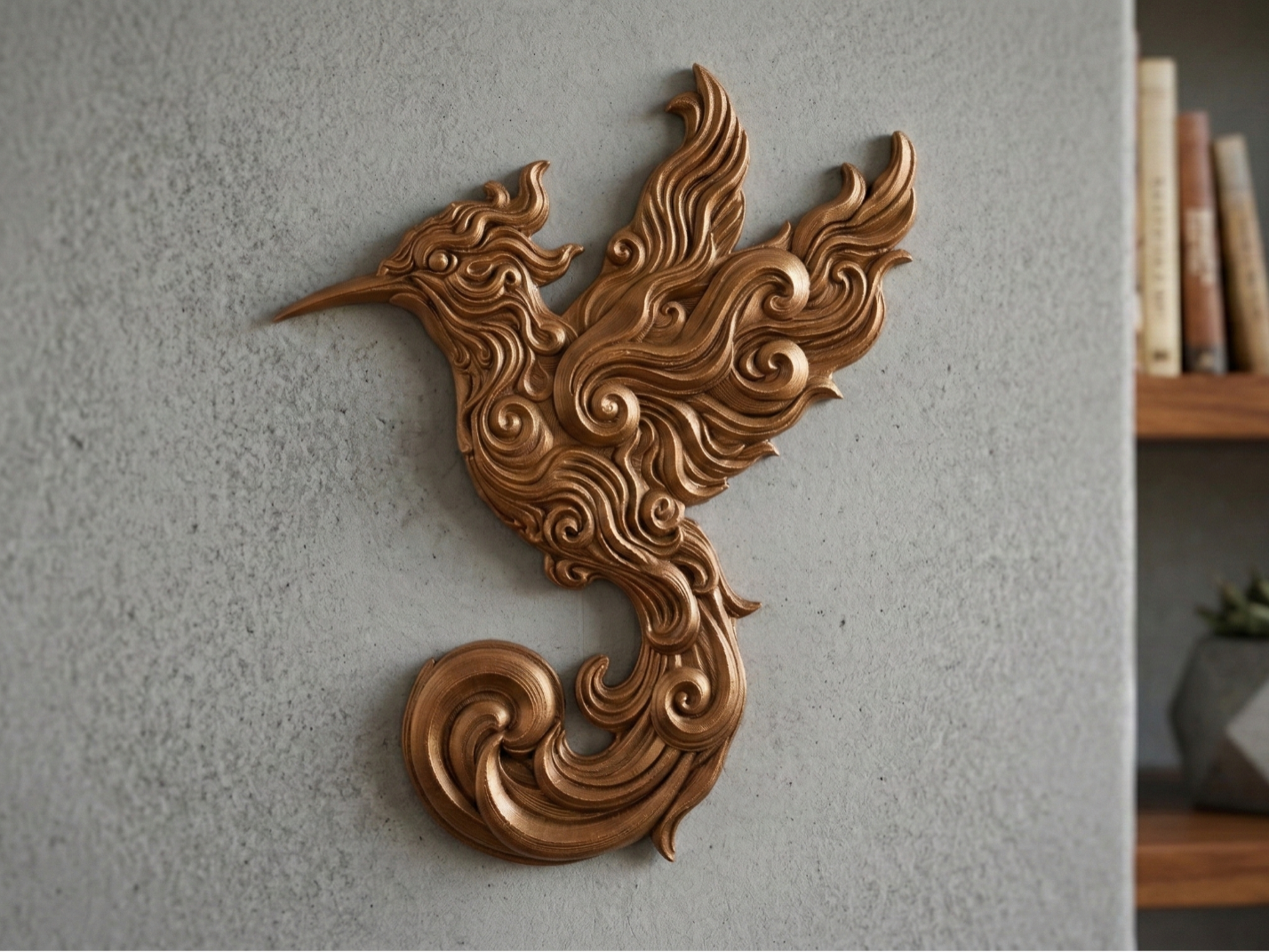 Ornamental Hummingbird 3D printed wall art by Mythical Makers 3D