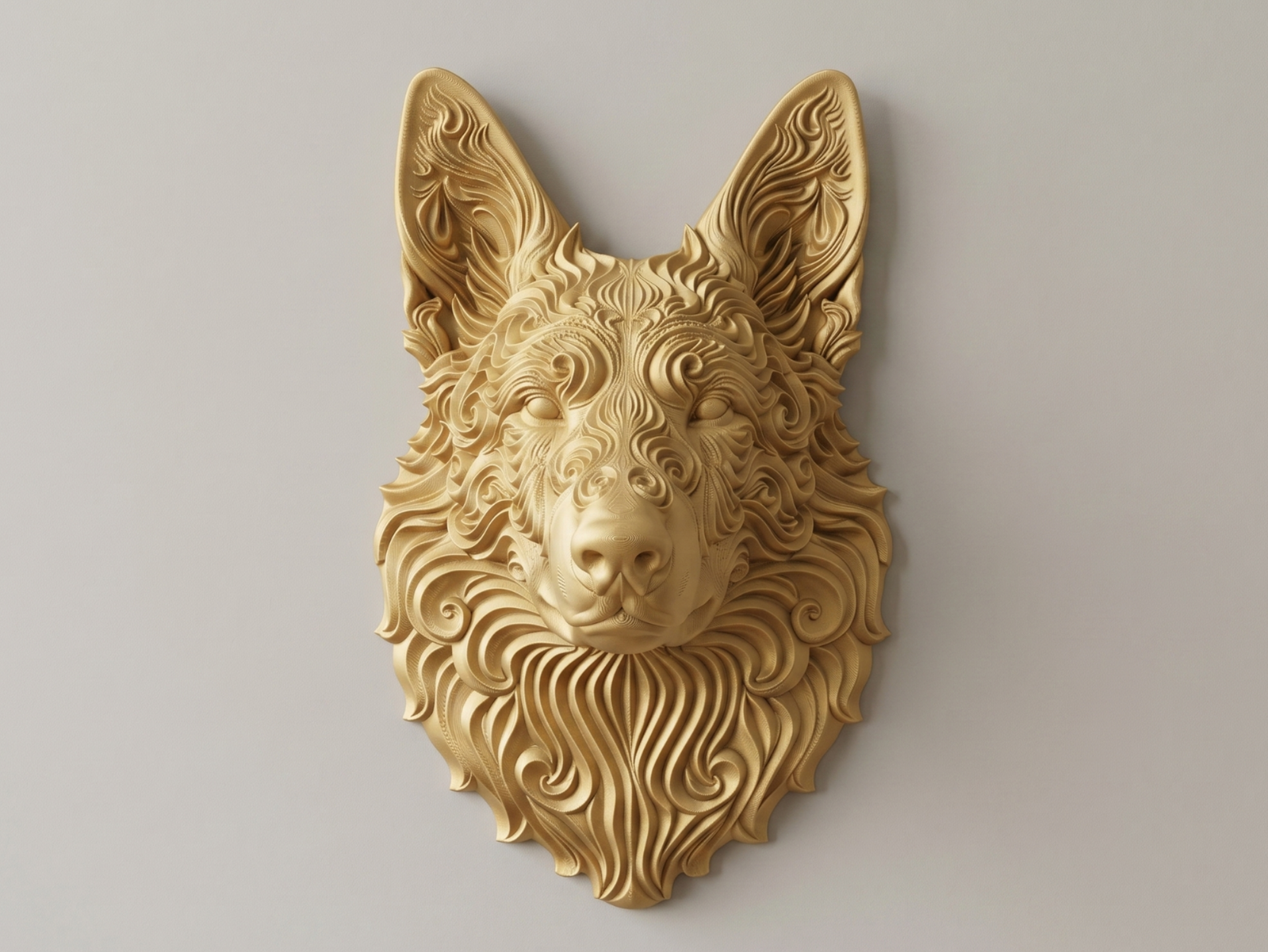 German Shepherd 3D printed wall art by Mythical Makers 3D