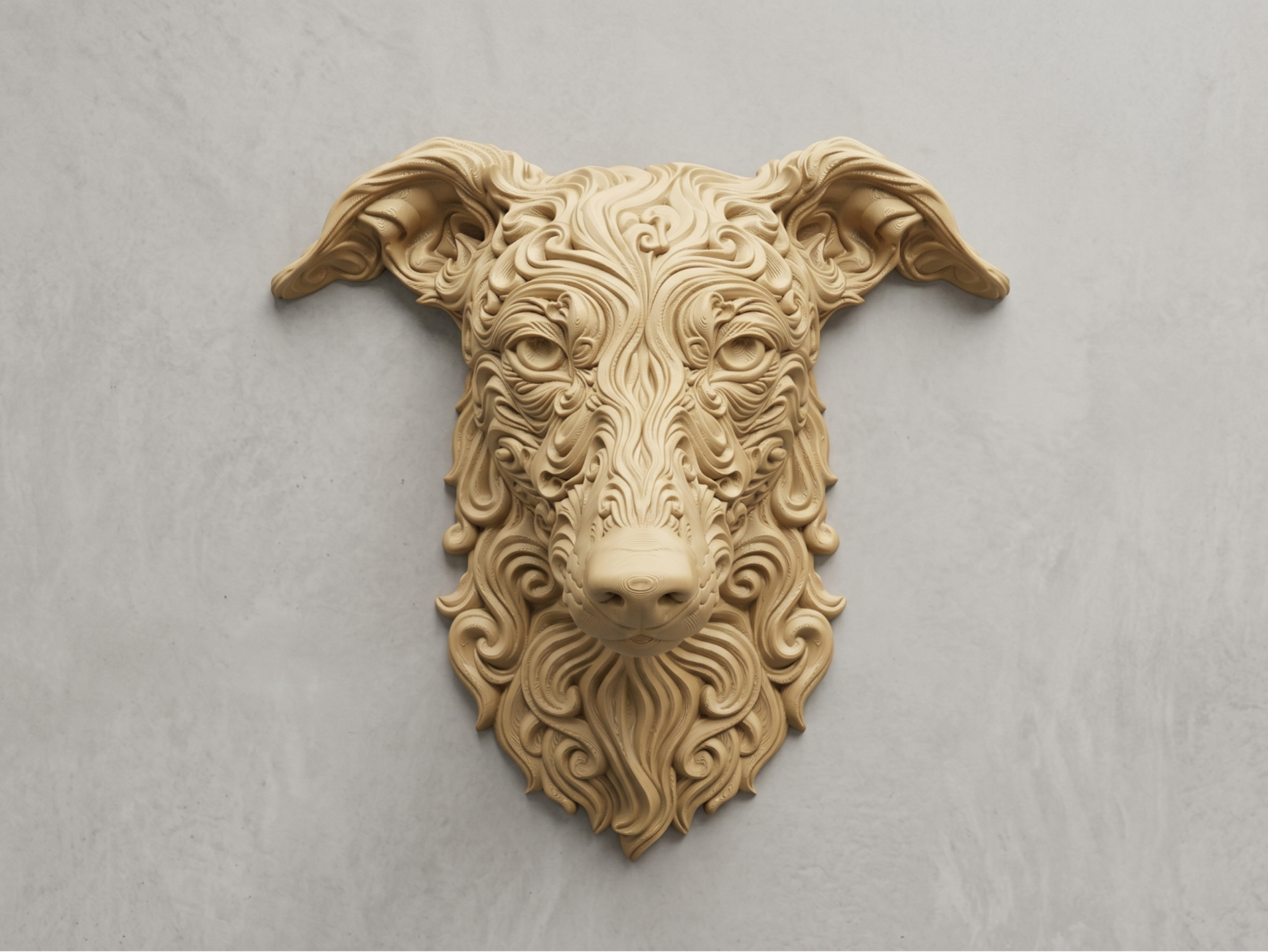 Whippet - Arte de pared 3D printed wall art by Mythical Makers 3D