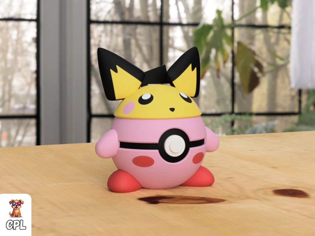 Themed Monster Ball - Kirby Pichu Hat Inspired