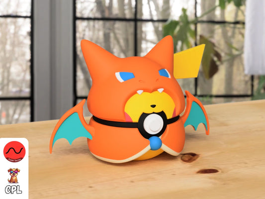 Themed Monster Ball - Pikachu Charizard Poncho Inspired