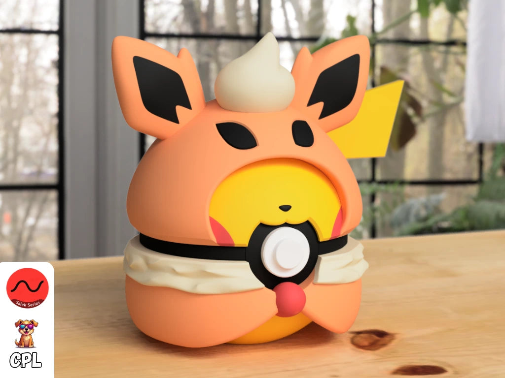 Themed Monster Ball - Pikachu Flareon Poncho Inspired