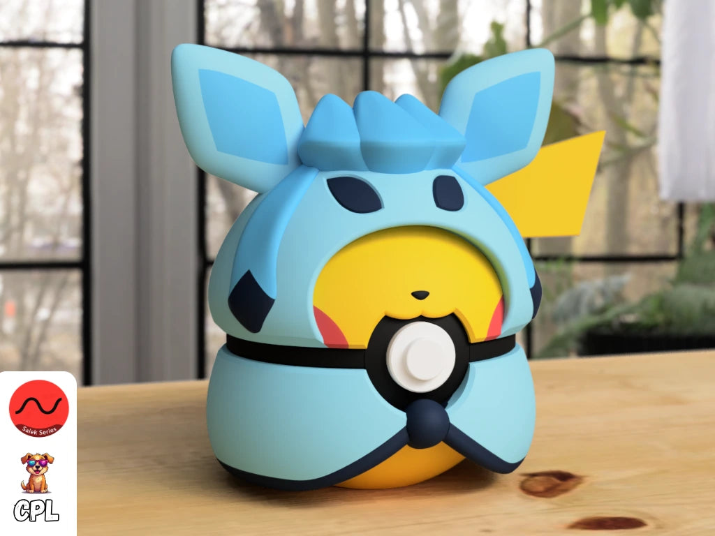 Themed Monster Ball - Pikachu Glaceon Poncho Inspired