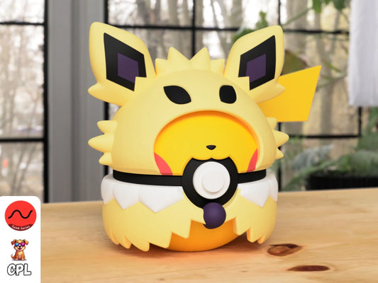 Themed Monster Ball - Pikachu Jolteon Poncho Inspired