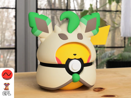 Themed Monster Ball - Pikachu Leafeon Poncho Inspired
