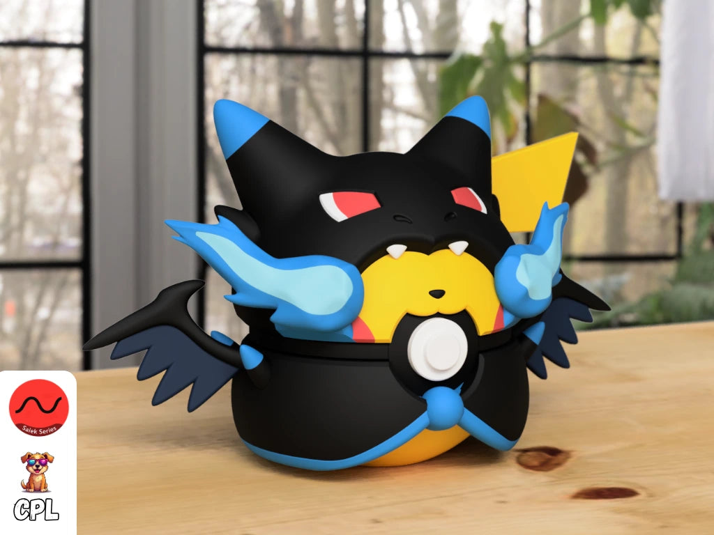 Themed Monster Ball - Pikachu Mega Charizard X Poncho Inspired