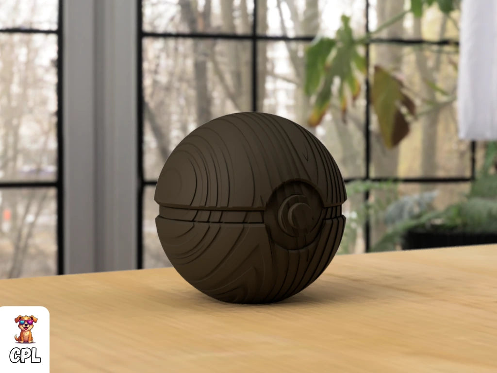 Themed Monster Ball - Wooden Poke Ball Inspired